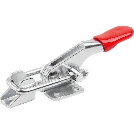 Kipp Latch-Action Clamp With Fixed Jaw Standard, F1=1600, Form:A, Steel Electro Zinc-Plated, Comp:Plastic K1261.01600